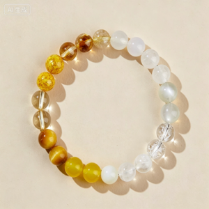Metal & Earth Mixed Single Circle Bracelet