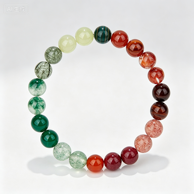 Fire & Wood Mixed Single Circle Bracelet