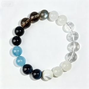 Metal & Water Mixed Single Circle Bracelet